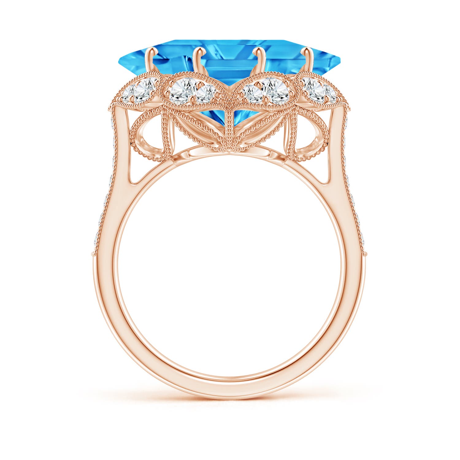 AAAA - Swiss Blue Topaz / 9.21 CT / 14 KT Rose Gold