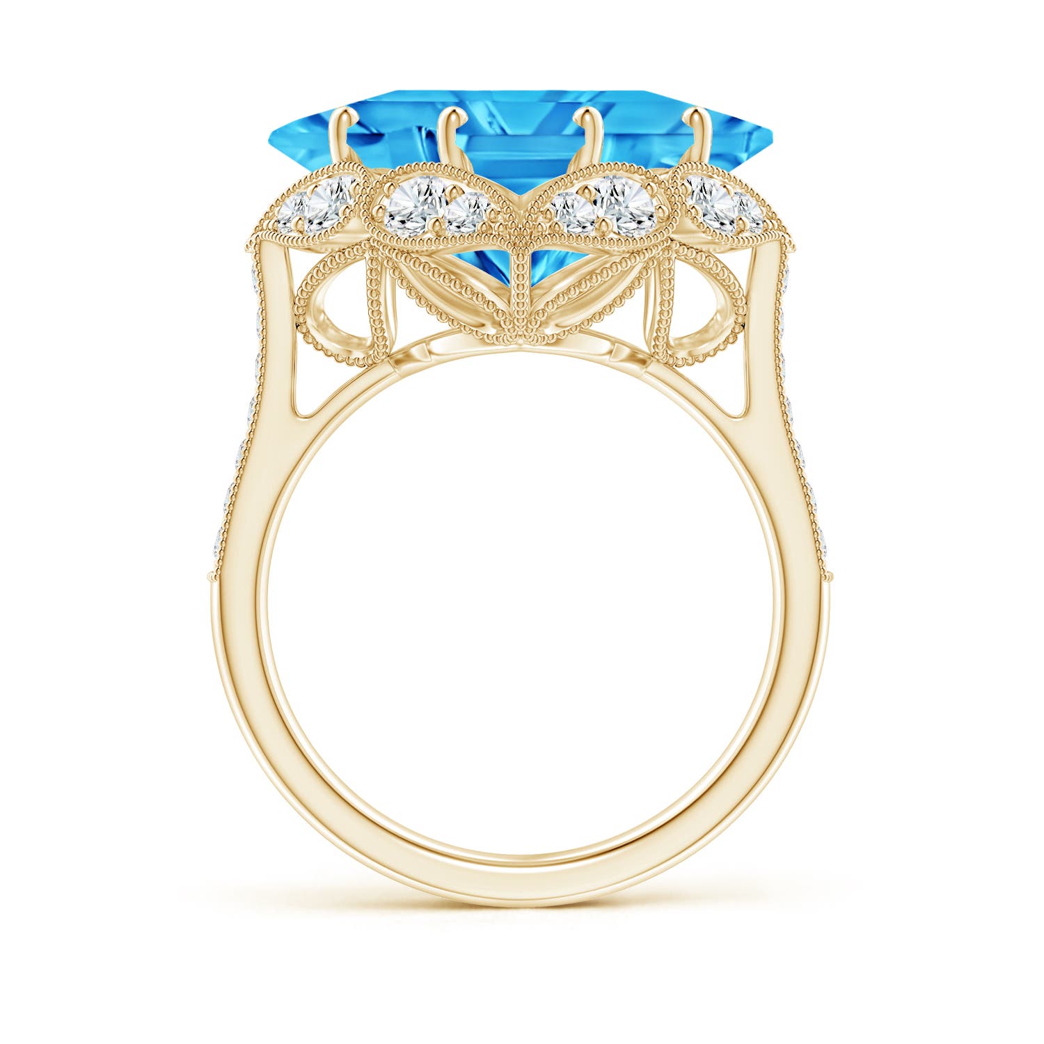 AAAA - Swiss Blue Topaz / 9.21 CT / 14 KT Yellow Gold