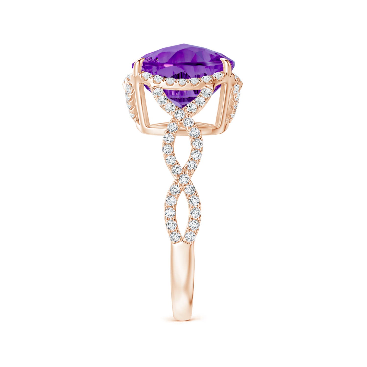 AAAA - Amethyst / 4 CT / 14 KT Rose Gold