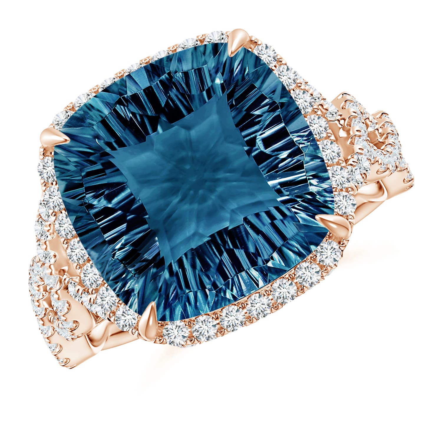 AAAA - London Blue Topaz / 7.4 CT / 14 KT Rose Gold