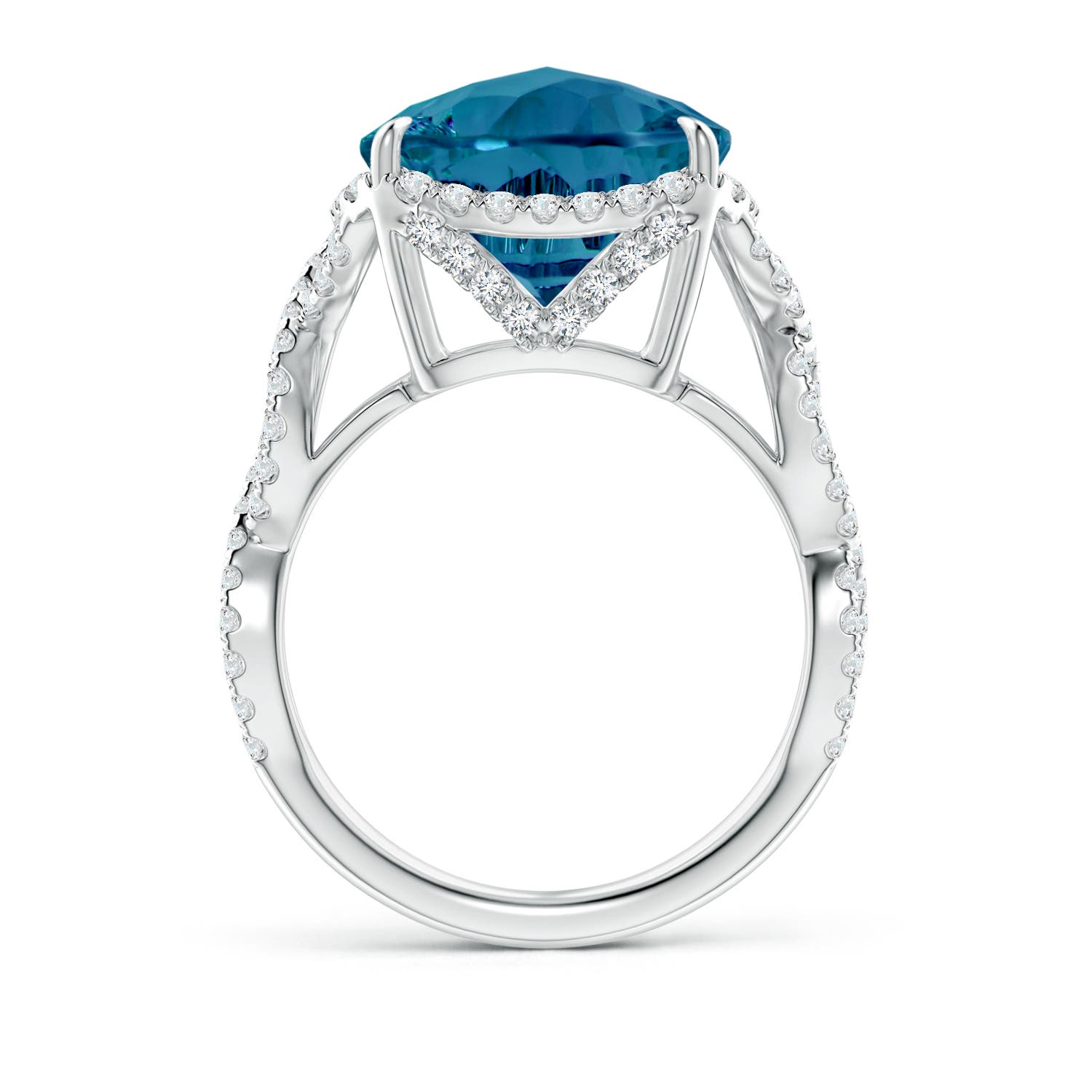 AAAA - London Blue Topaz / 7.4 CT / 14 KT White Gold