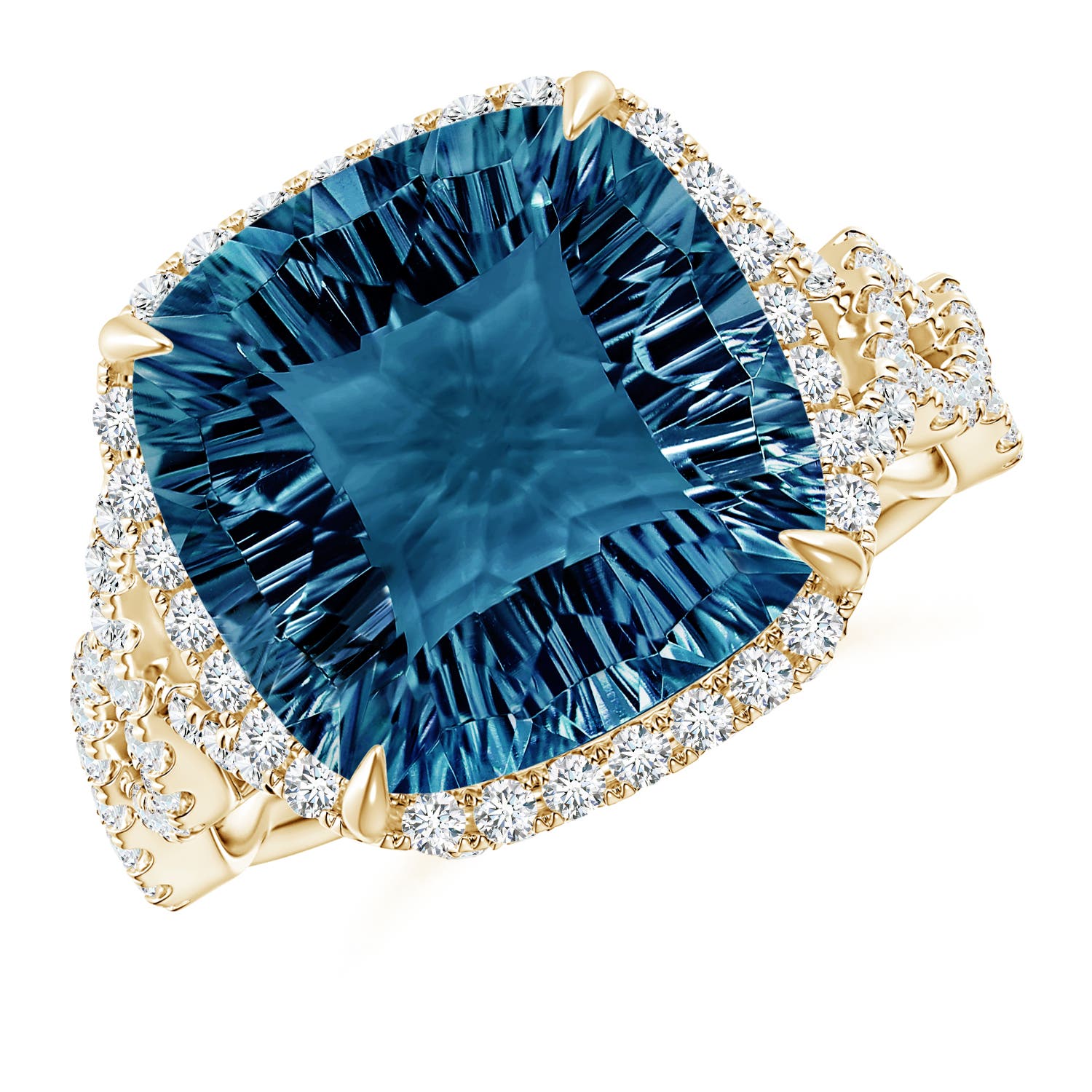 AAAA - London Blue Topaz / 7.4 CT / 14 KT Yellow Gold