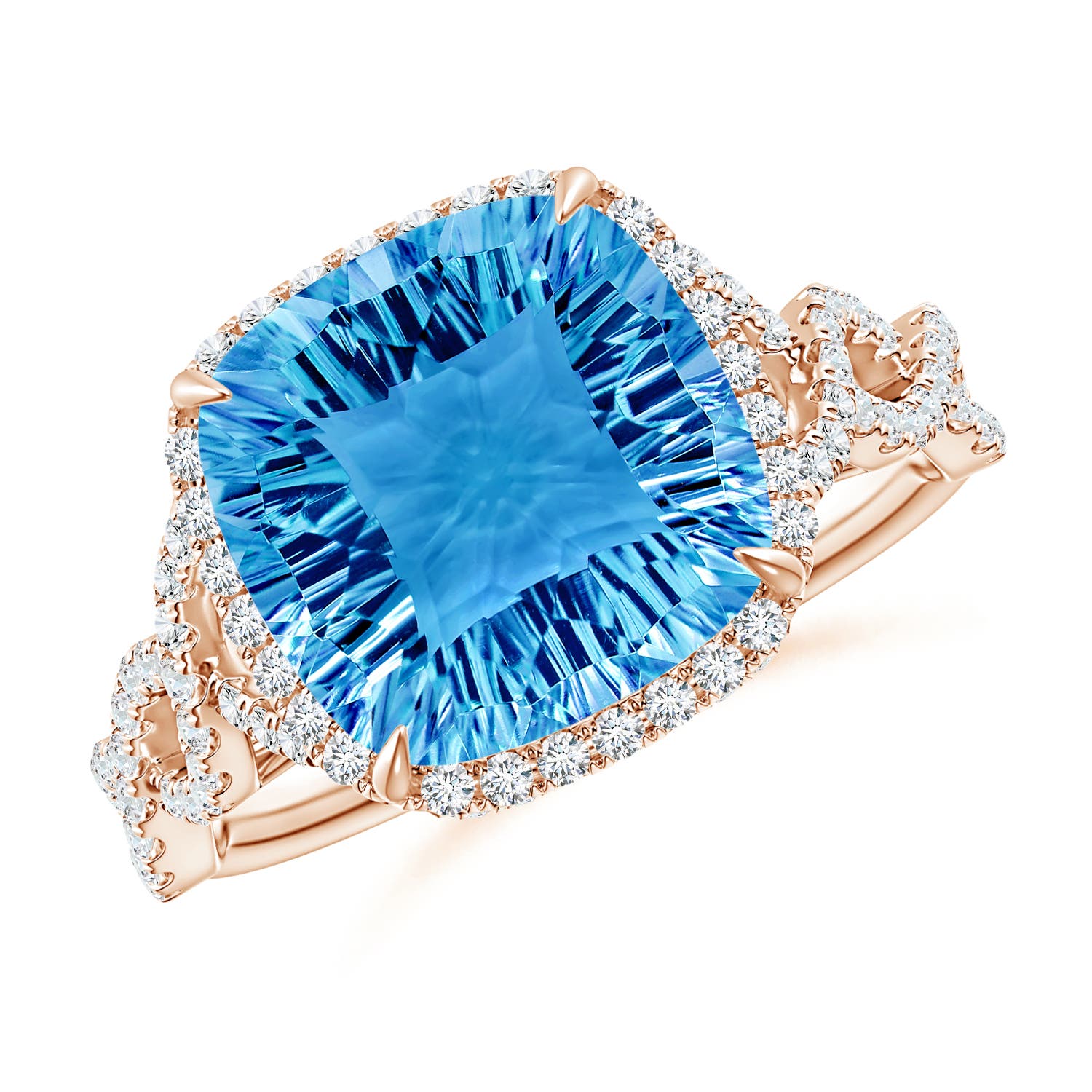 AAAA - Swiss Blue Topaz / 4.7 CT / 14 KT Rose Gold