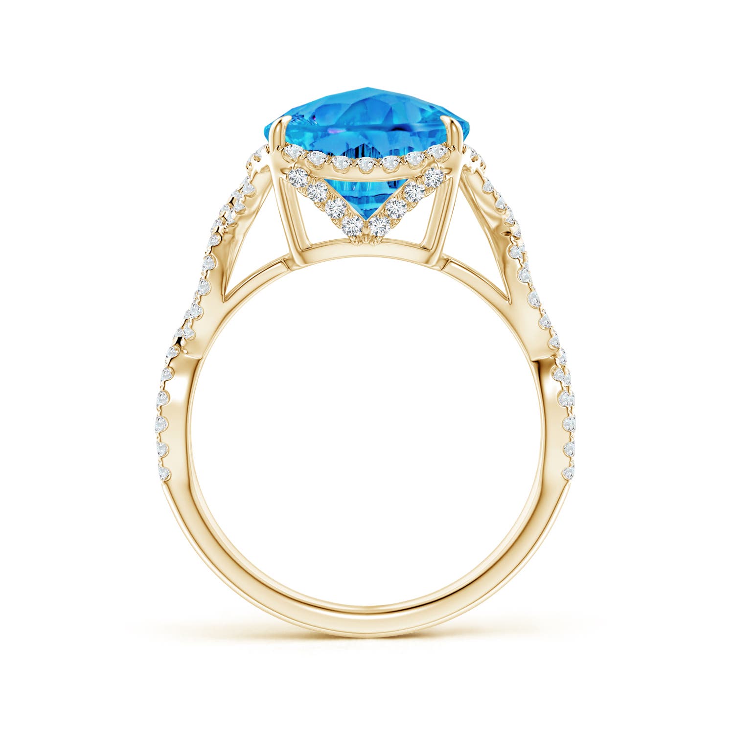 AAAA - Swiss Blue Topaz / 4.7 CT / 14 KT Yellow Gold