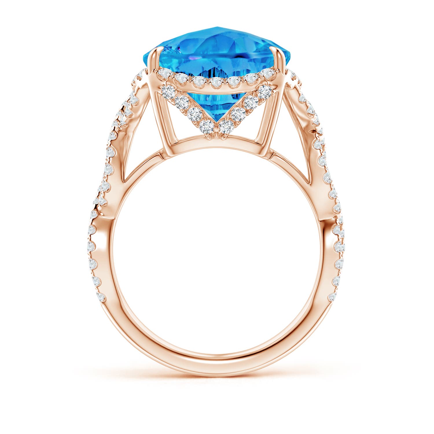 AAAA - Swiss Blue Topaz / 7.4 CT / 14 KT Rose Gold