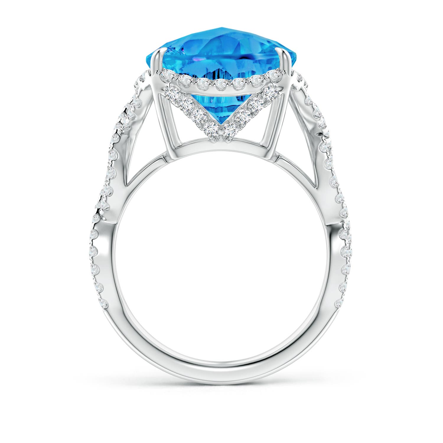 AAAA - Swiss Blue Topaz / 7.4 CT / 14 KT White Gold