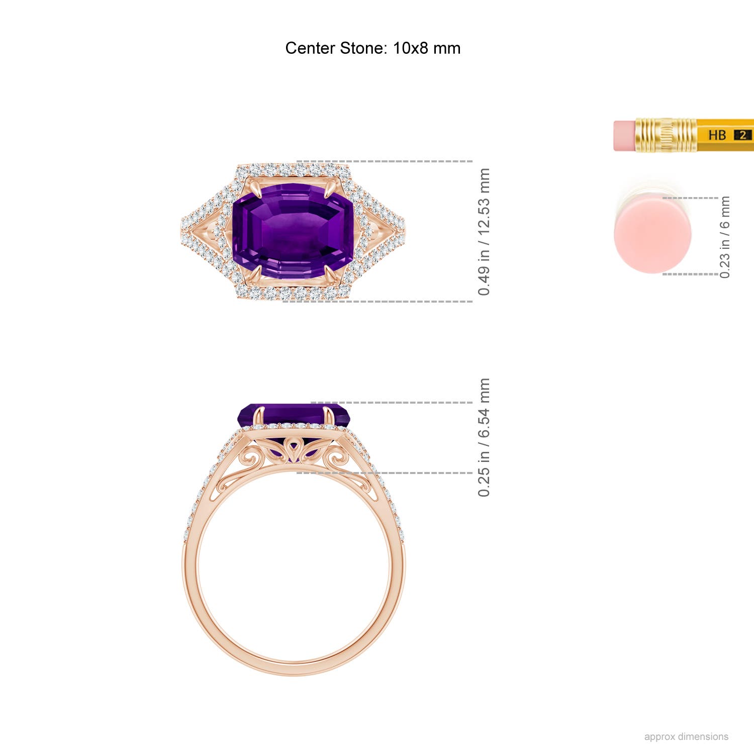 AAAA - Amethyst / 3.35 CT / 14 KT Rose Gold