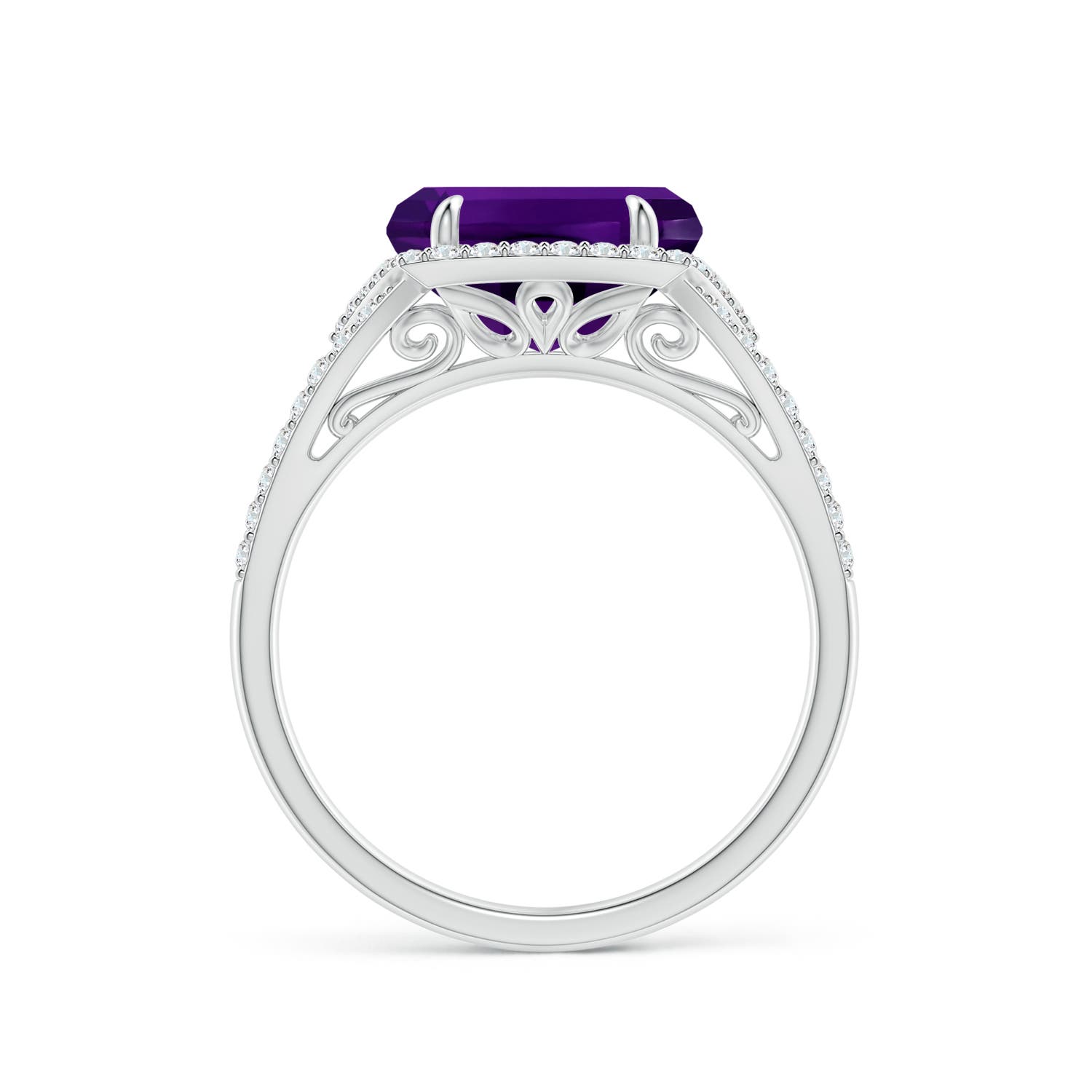 AAAA - Amethyst / 3.35 CT / 14 KT White Gold