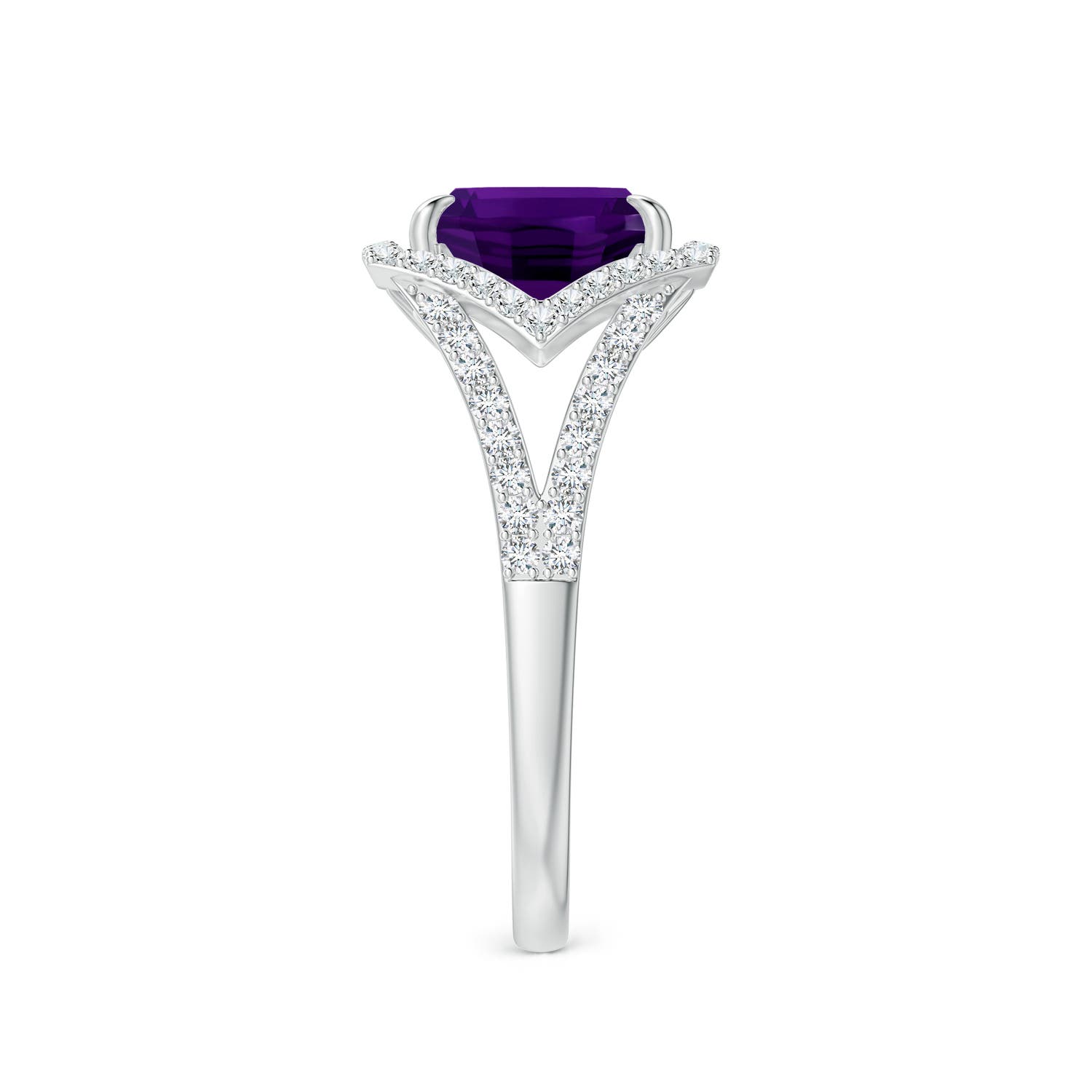 AAAA - Amethyst / 3.35 CT / 14 KT White Gold