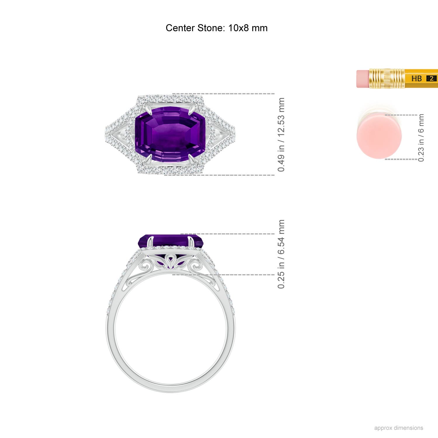 AAAA - Amethyst / 3.35 CT / 14 KT White Gold