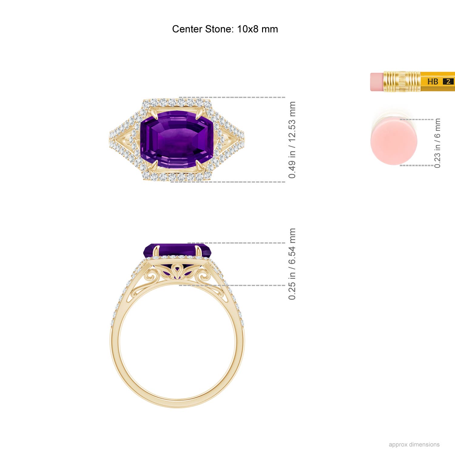 AAAA - Amethyst / 3.35 CT / 14 KT Yellow Gold