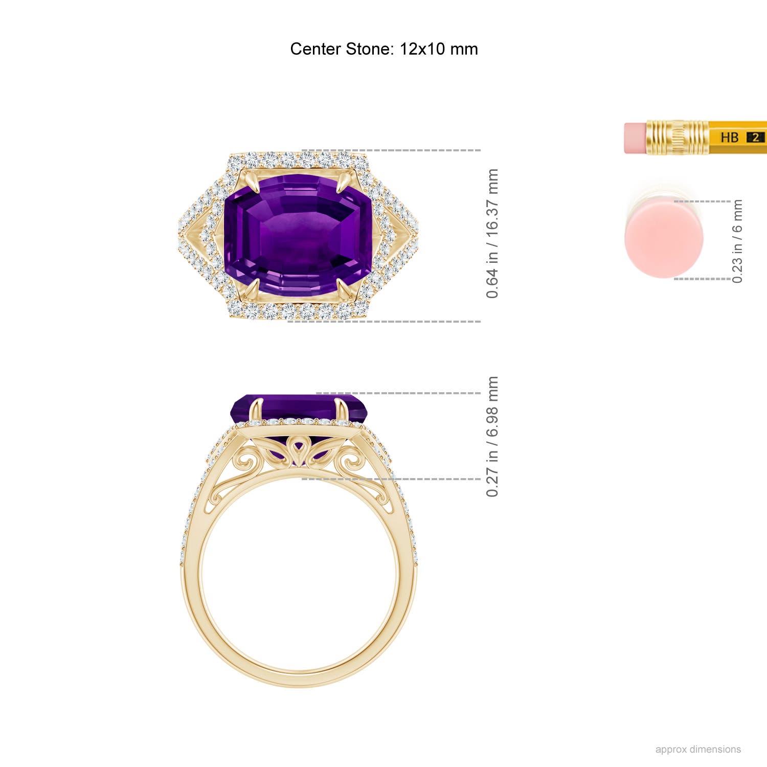 AAAA - Amethyst / 5.22 CT / 14 KT Yellow Gold