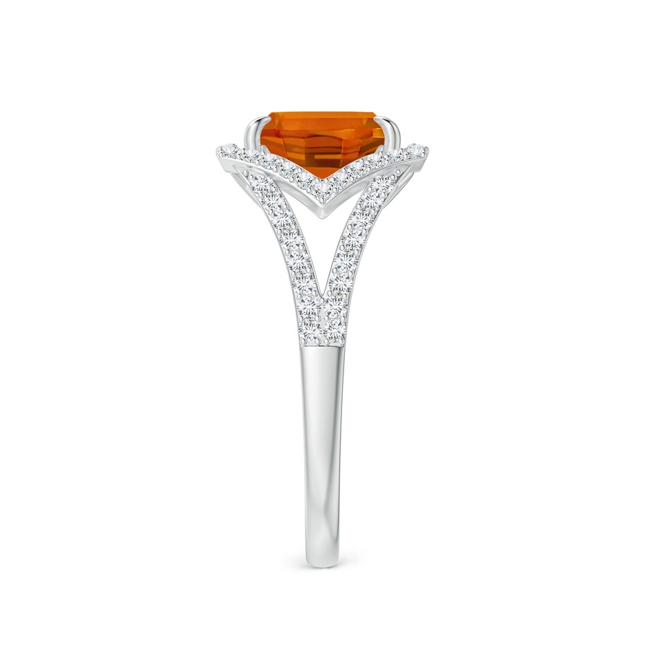 10x8mm AAAA Barrel-Shaped Citrine Split Shank Ring in White Gold side-2