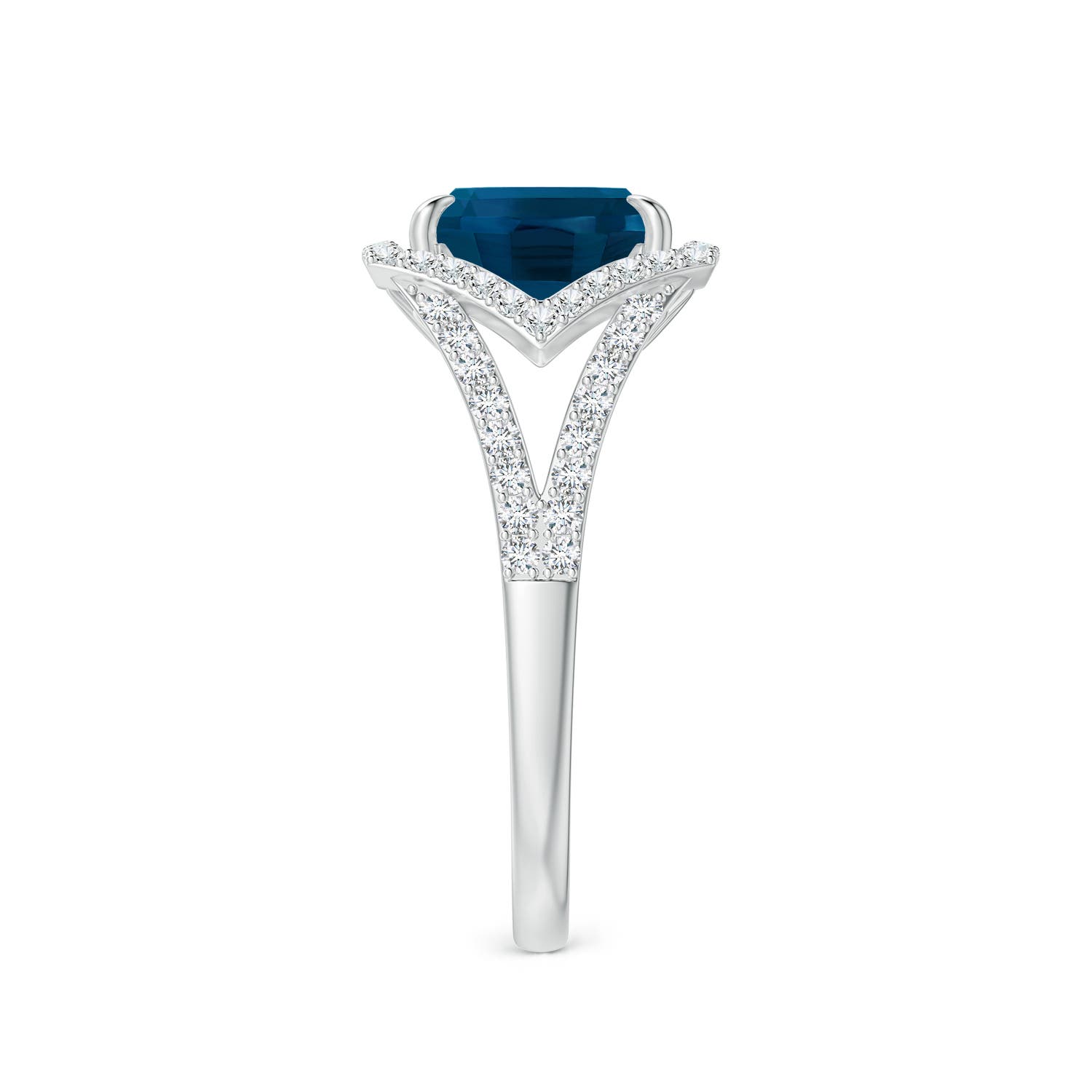 AAAA - London Blue Topaz / 3.95 CT / 14 KT White Gold