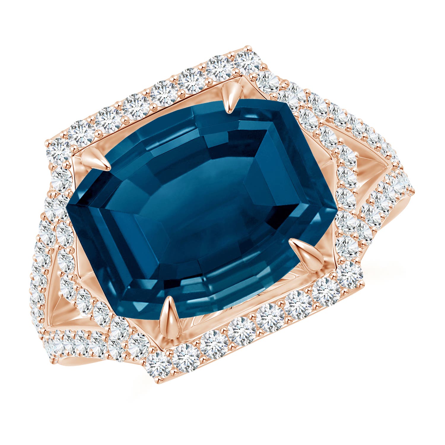 AAAA - London Blue Topaz / 6.12 CT / 14 KT Rose Gold