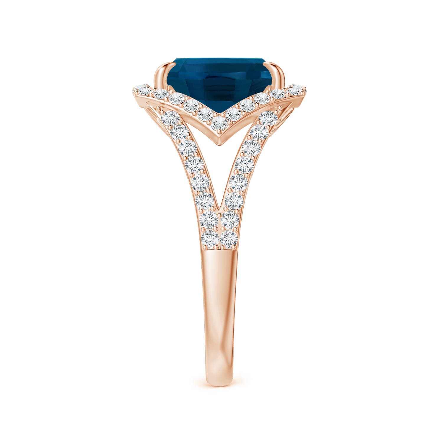 AAAA - London Blue Topaz / 6.12 CT / 14 KT Rose Gold