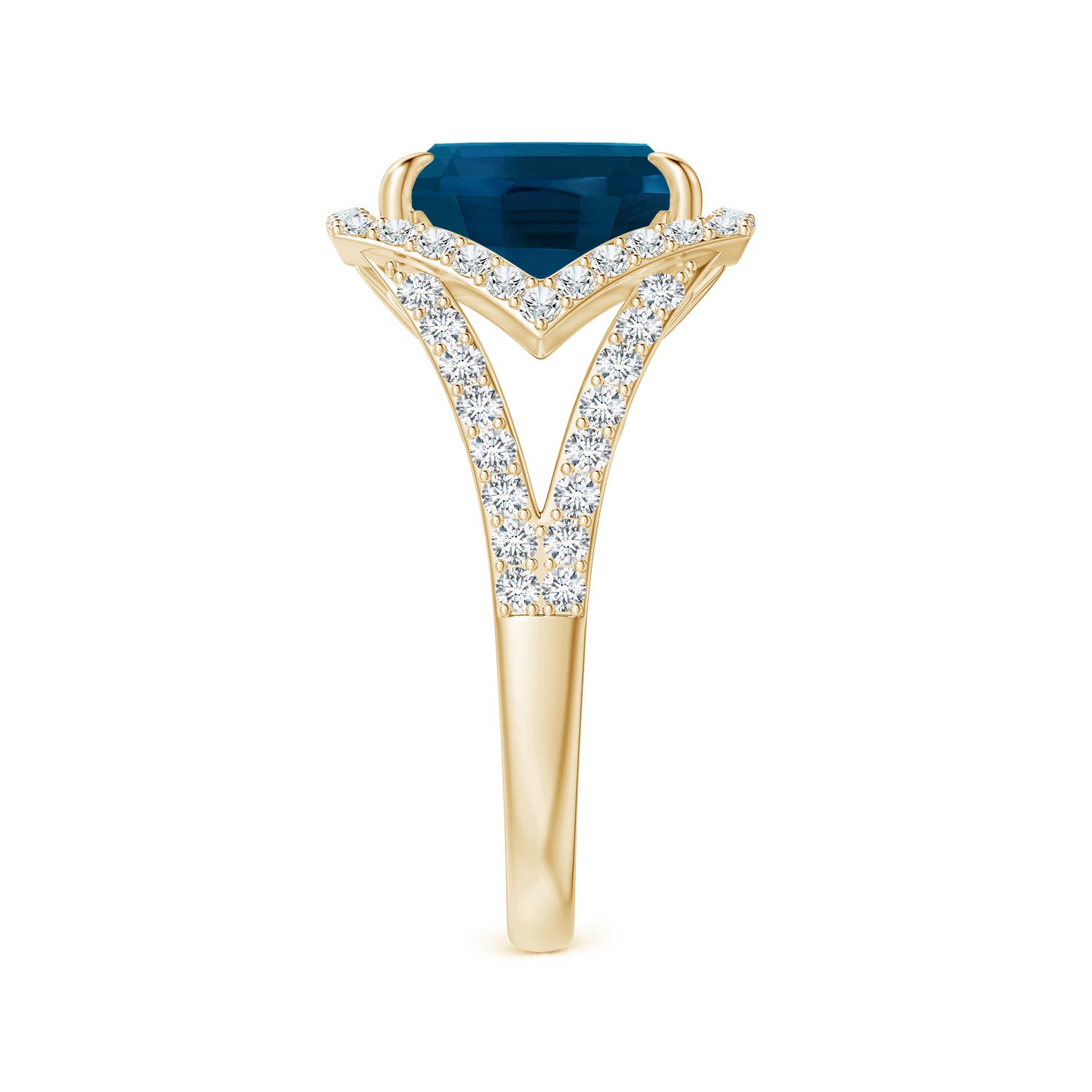 AAAA - London Blue Topaz / 6.12 CT / 14 KT Yellow Gold