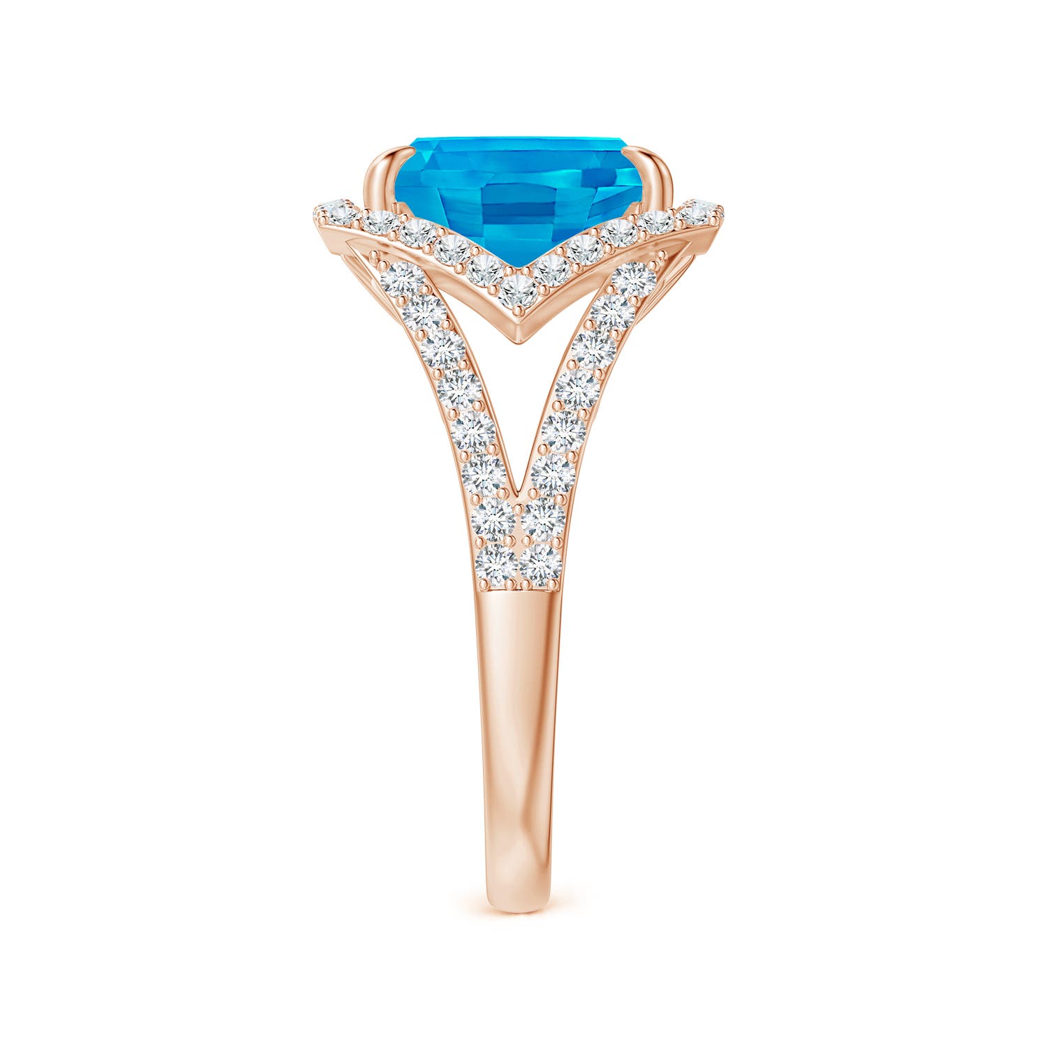 AAAA - Swiss Blue Topaz / 6.12 CT / 14 KT Rose Gold