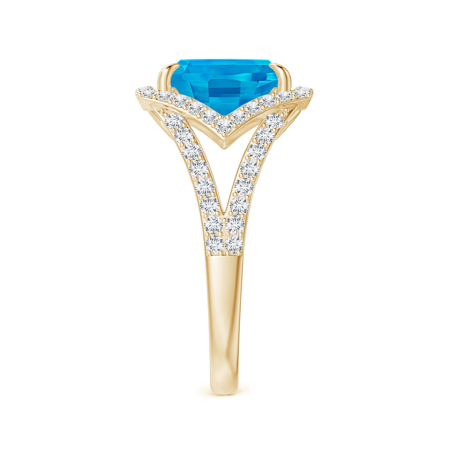 AAAA - Swiss Blue Topaz / 6.12 CT / 14 KT Yellow Gold