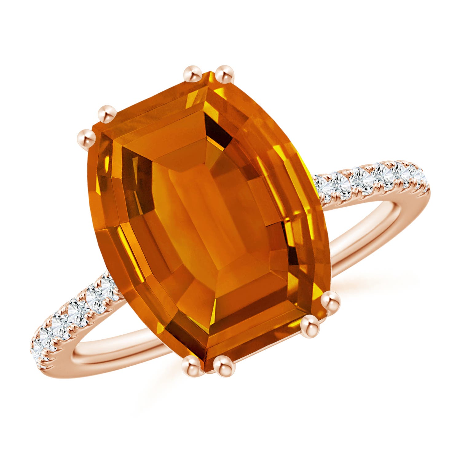 AAAA - Citrine / 4.66 CT / 14 KT Rose Gold