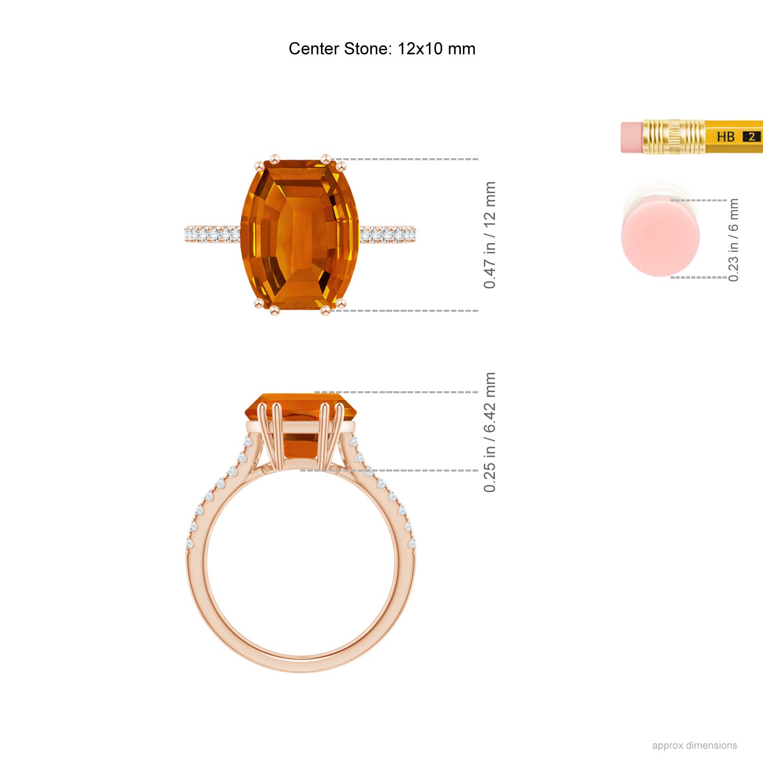 AAAA - Citrine / 4.66 CT / 14 KT Rose Gold