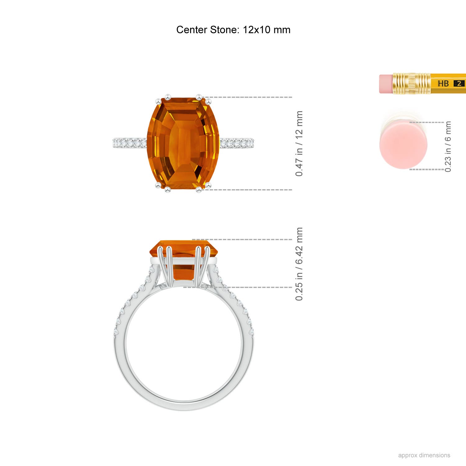 AAAA - Citrine / 4.66 CT / 14 KT White Gold