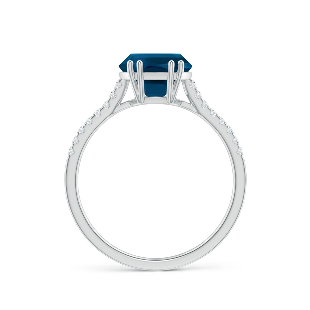 10x8mm AAAA Barrel-Shaped London Blue Topaz Solitaire Ring in P950 Platinum - side_1