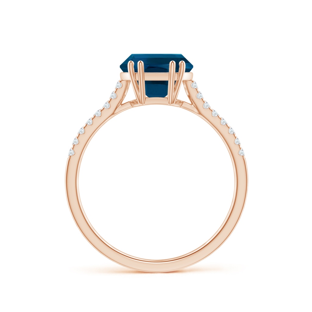 10x8mm AAAA Barrel-Shaped London Blue Topaz Solitaire Ring in Rose Gold - side_1