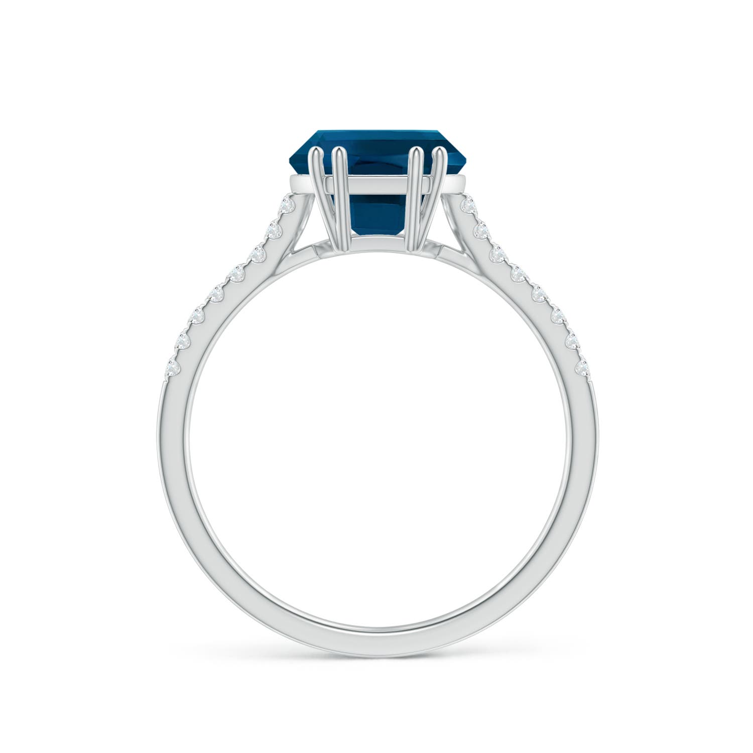 AAAA - London Blue Topaz / 3.63 CT / 14 KT White Gold