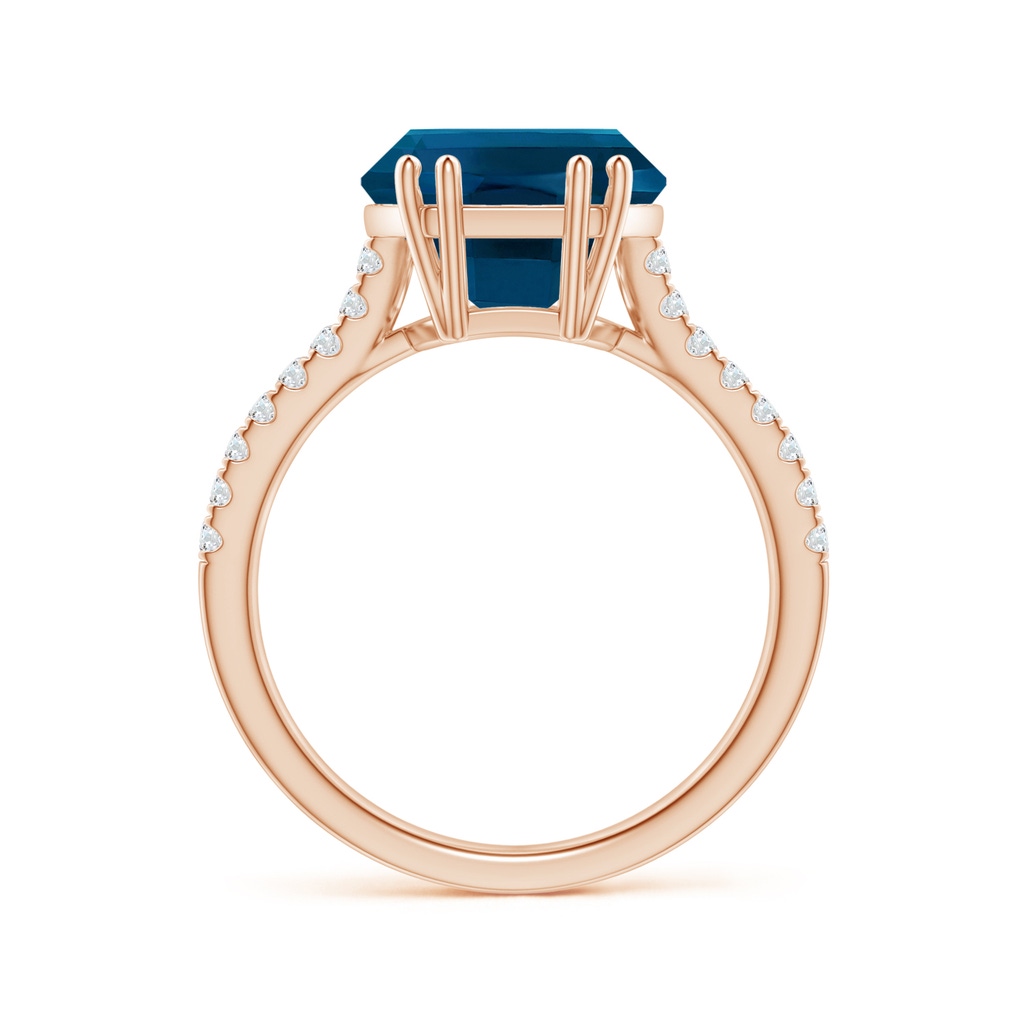 12x10mm AAAA Barrel-Shaped London Blue Topaz Solitaire Ring in Rose Gold - side_1