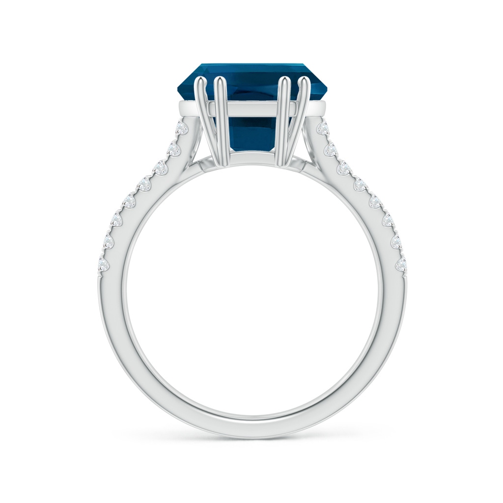 12x10mm AAAA Barrel-Shaped London Blue Topaz Solitaire Ring in White Gold - side_1