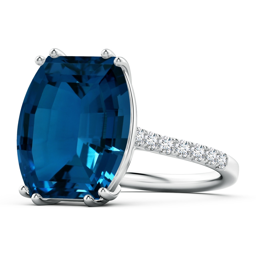13.97x12.02x7.74mm AAAA GIA Certified Barrel-Shaped London Blue Topaz Solitaire Ring in White Gold Side 199