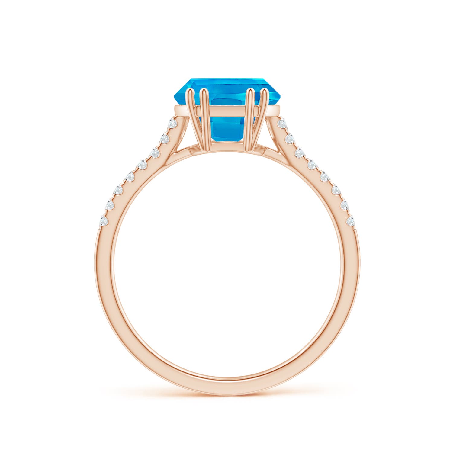 AAAA - Swiss Blue Topaz / 3.63 CT / 14 KT Rose Gold