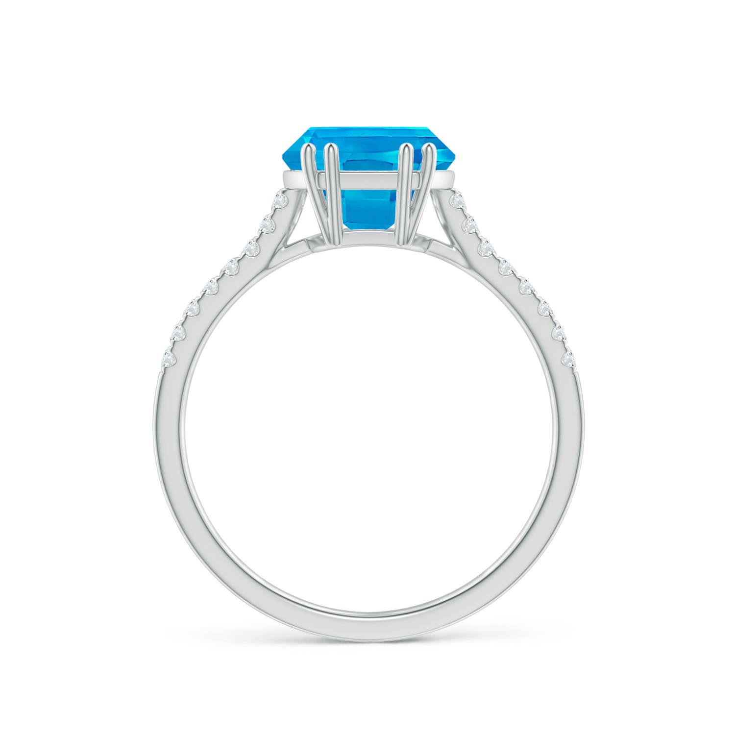 AAAA - Swiss Blue Topaz / 3.63 CT / 14 KT White Gold