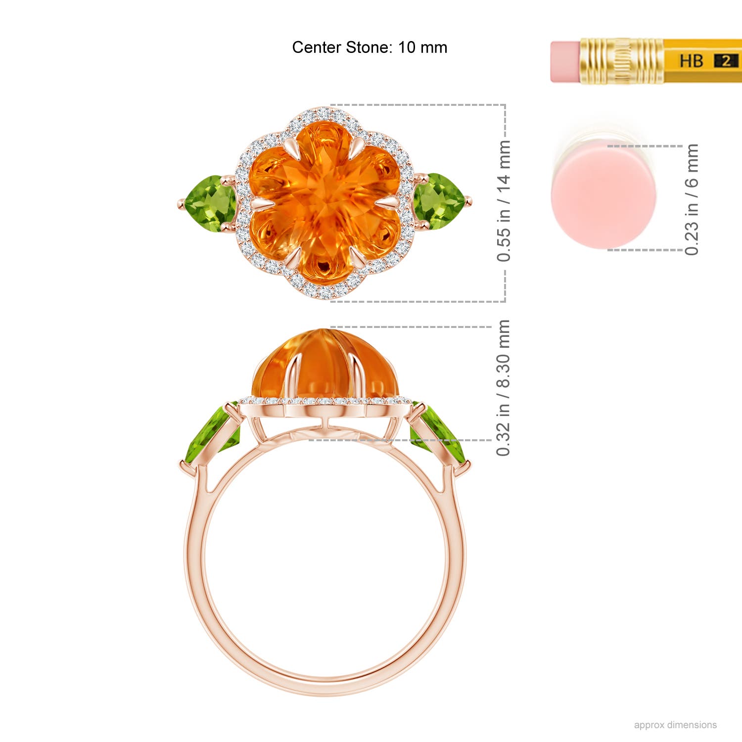 AAAA - Citrine / 6.94 CT / 14 KT Rose Gold