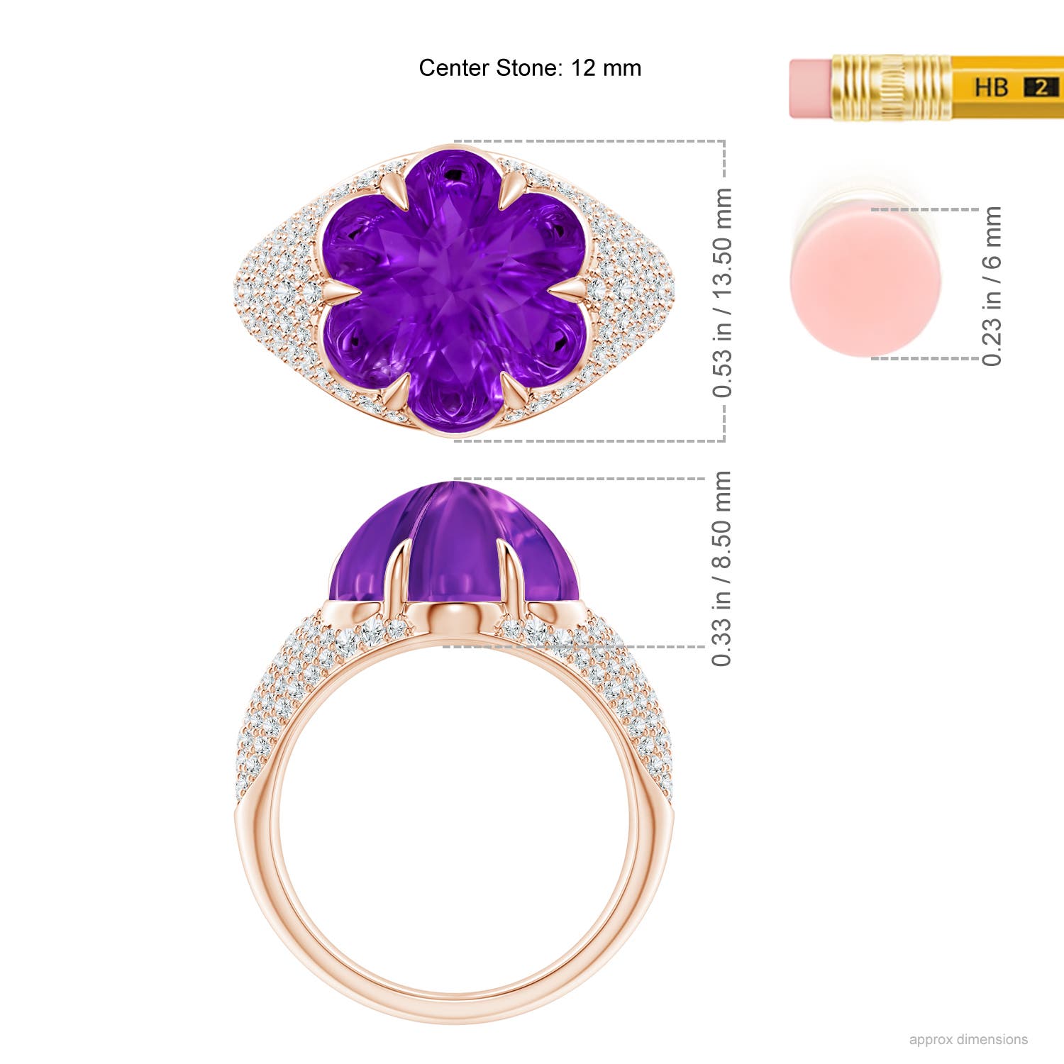 AAAA - Amethyst / 8.25 CT / 14 KT Rose Gold