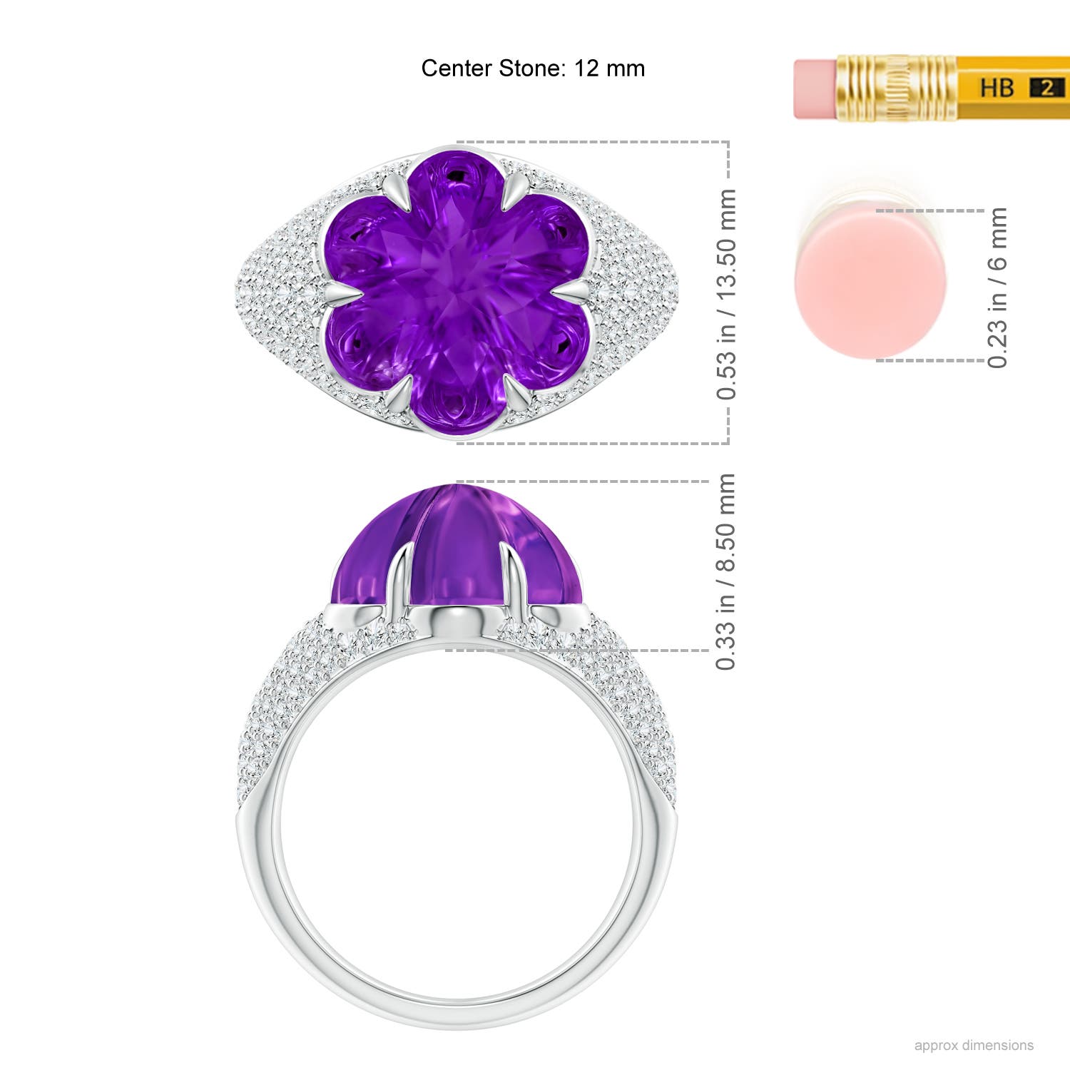 AAAA - Amethyst / 8.25 CT / 14 KT White Gold