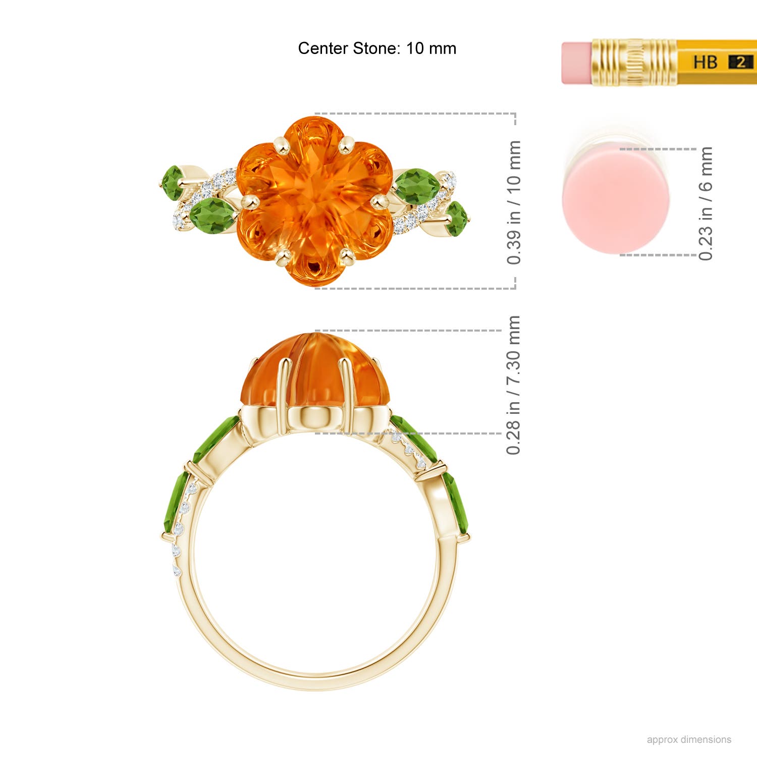 AAAA - Citrine / 6.6 CT / 14 KT Yellow Gold