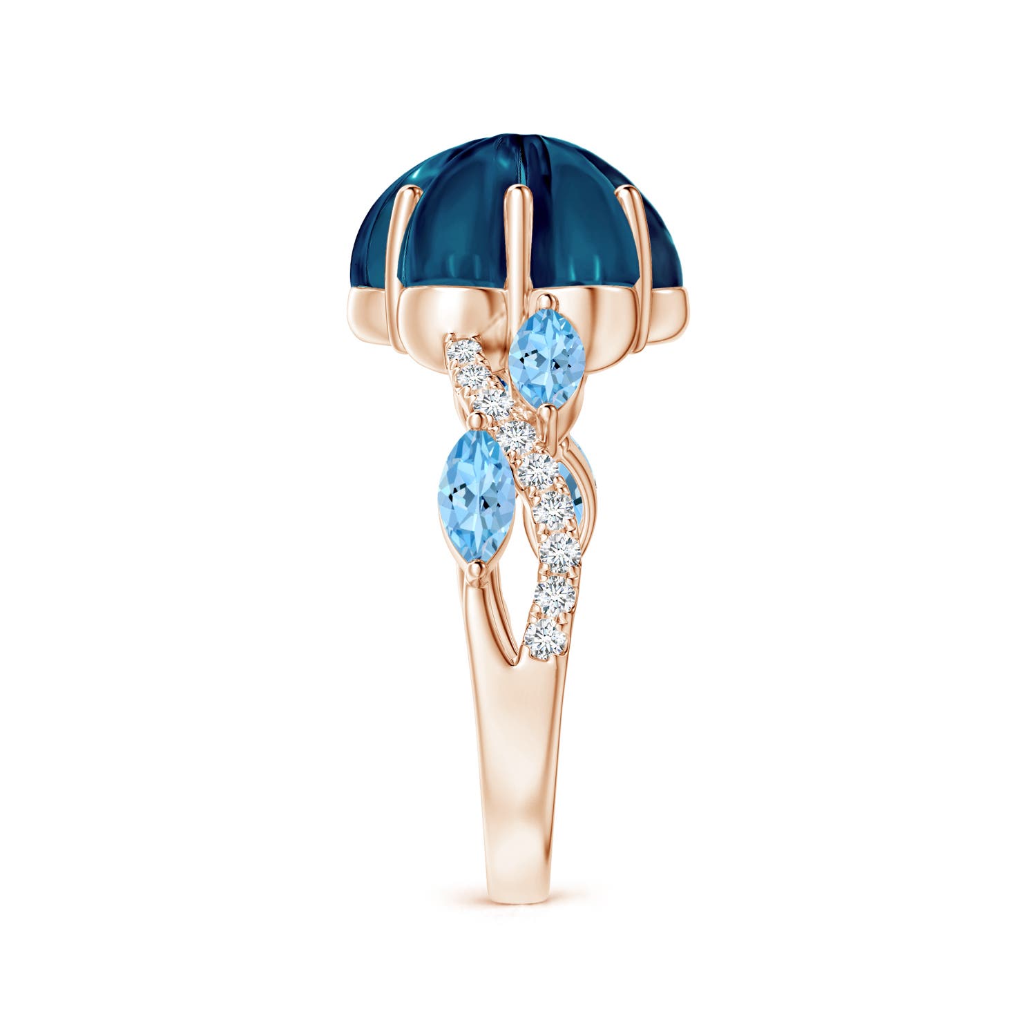 AAAA - London Blue Topaz / 8.4 CT / 14 KT Rose Gold