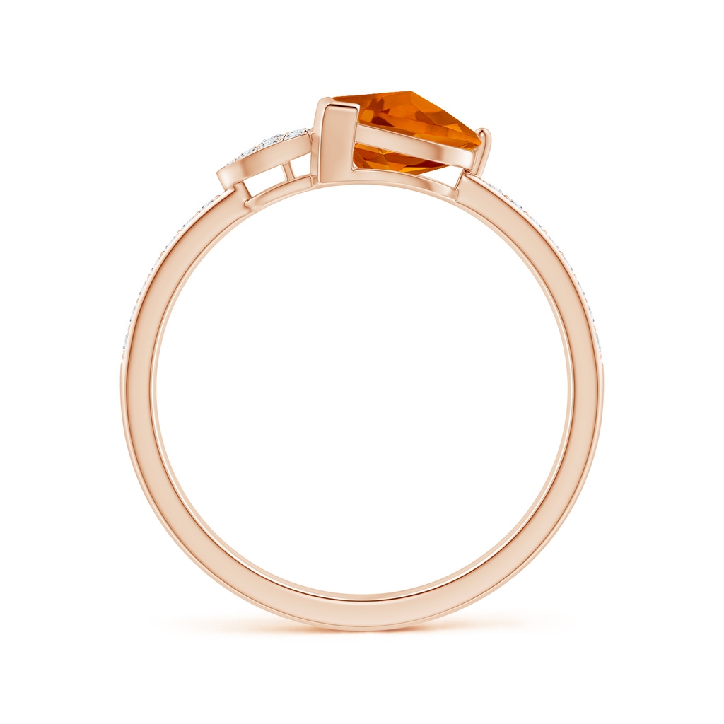 7mm AAAA Heart-Shaped Citrine Ring with Pave Diamonds in Rose Gold Side-1