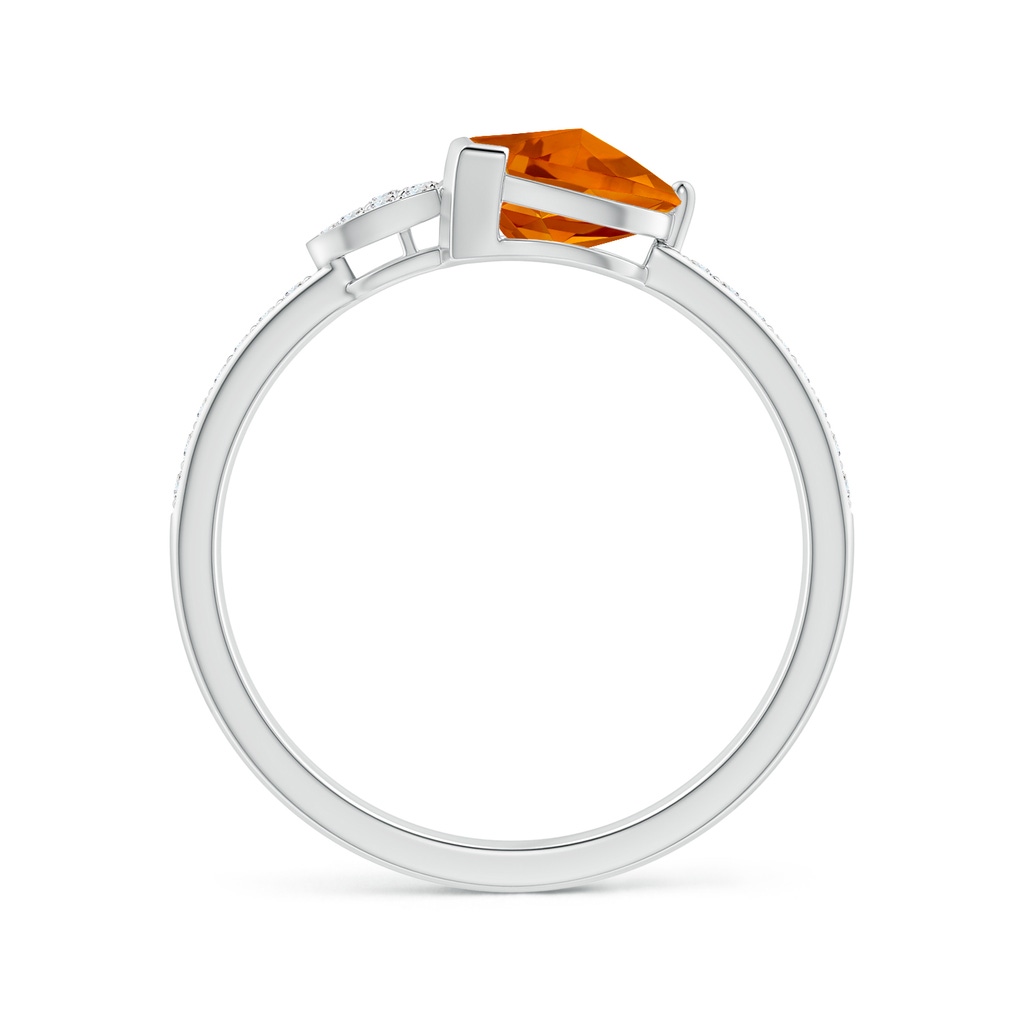 7mm AAAA Heart-Shaped Citrine Ring with Pave Diamonds in White Gold Side-1