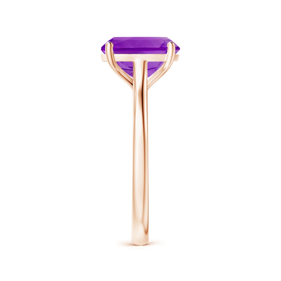 10x8mm AAAA Rectangular Cushion Amethyst Cocktail Ring in Rose Gold side-2