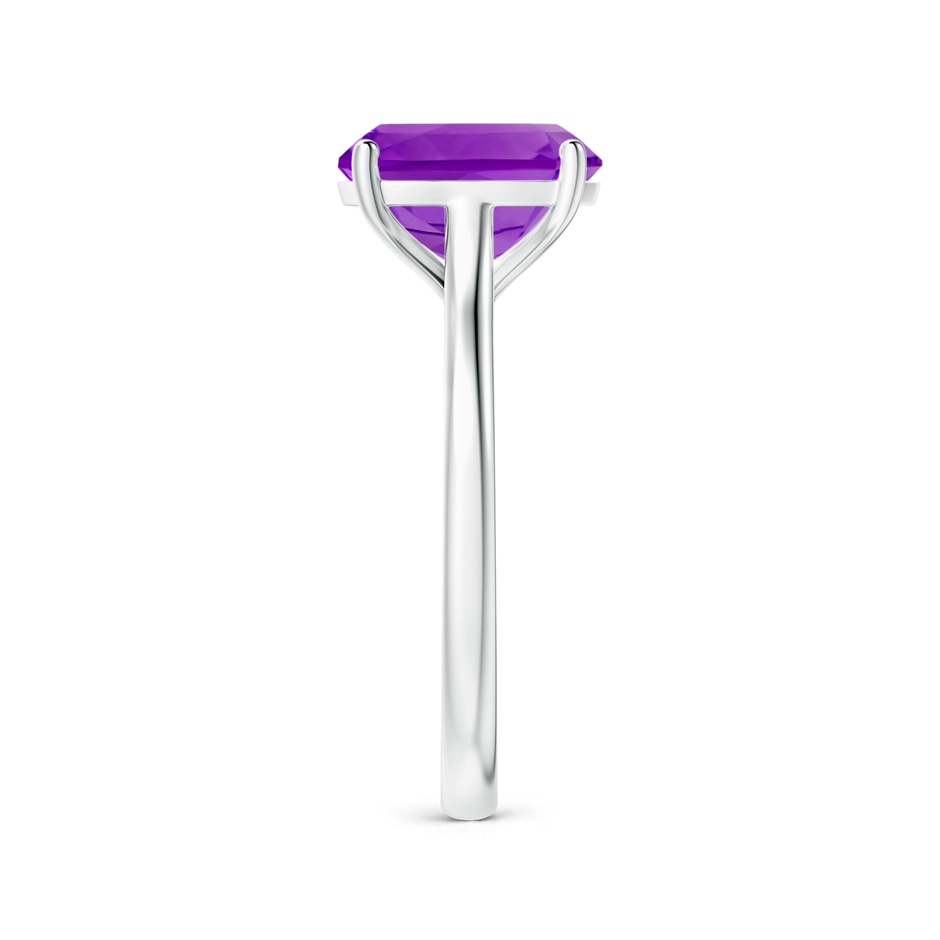 10x8mm AAAA Rectangular Cushion Amethyst Cocktail Ring in White Gold side-2