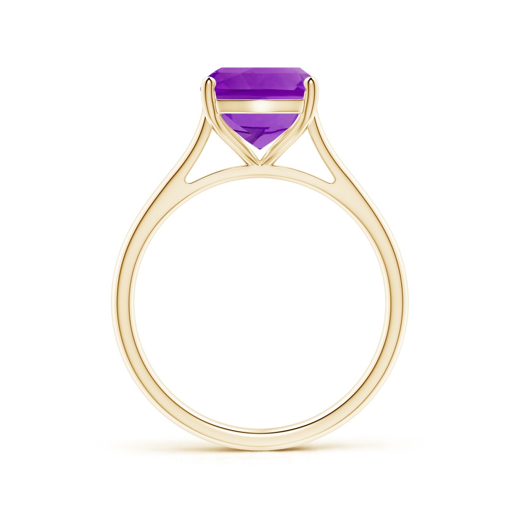 10x8mm AAAA Rectangular Cushion Amethyst Cocktail Ring in Yellow Gold - side_1