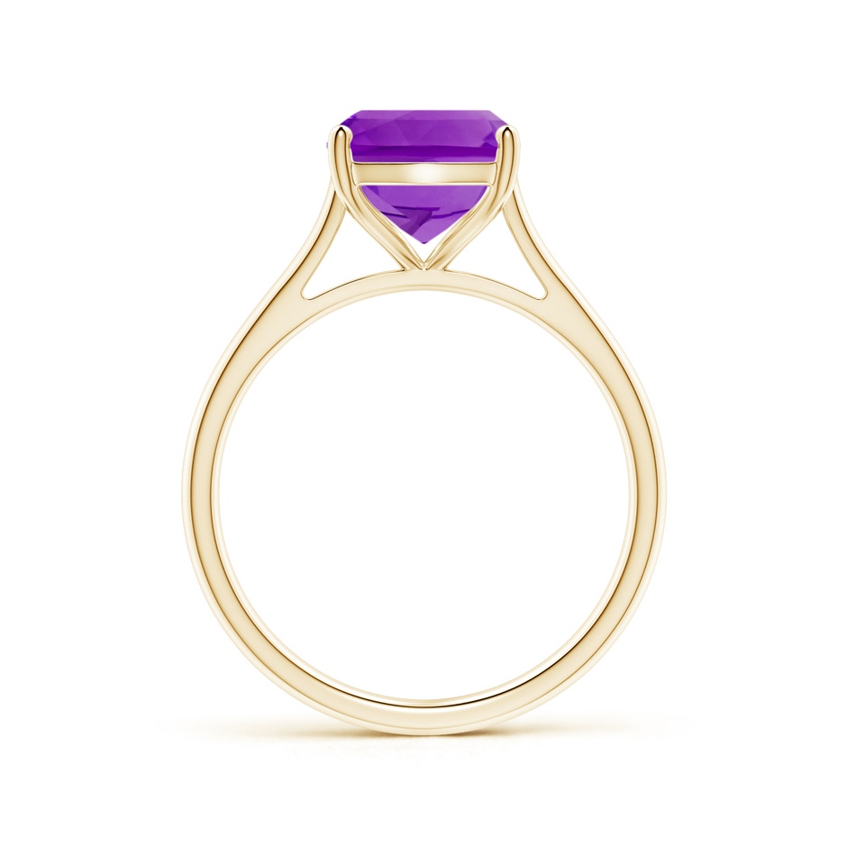 10x8mm AAAA Rectangular Cushion Amethyst Cocktail Ring in Yellow Gold side-1