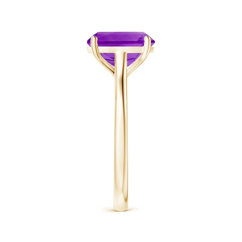 10x8mm AAAA Rectangular Cushion Amethyst Cocktail Ring in Yellow Gold side-2