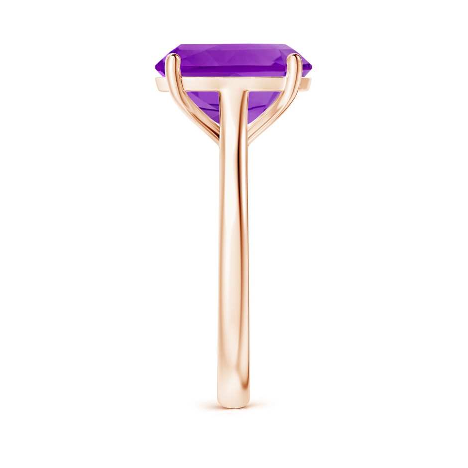12x10mm AAAA Rectangular Cushion Amethyst Cocktail Ring in Rose Gold side-2