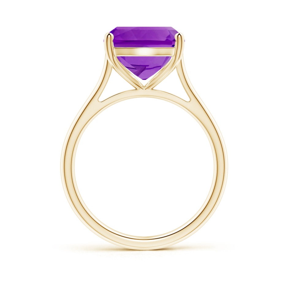 12x10mm AAAA Rectangular Cushion Amethyst Cocktail Ring in Yellow Gold side-1