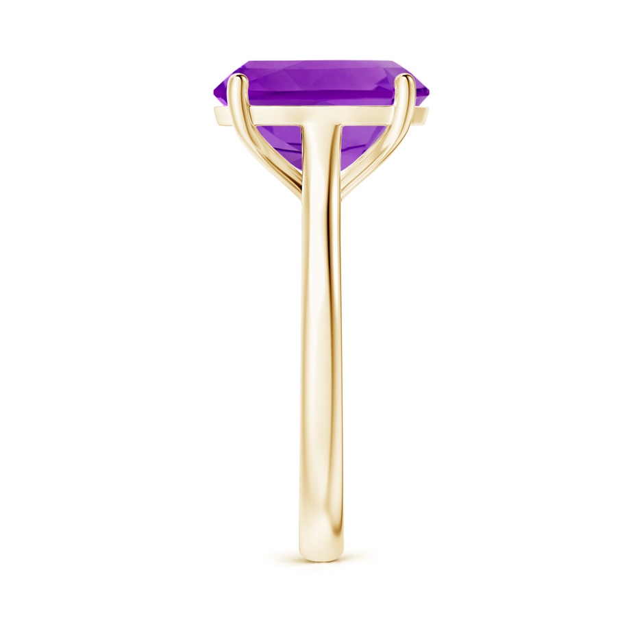 12x10mm AAAA Rectangular Cushion Amethyst Cocktail Ring in Yellow Gold side-2