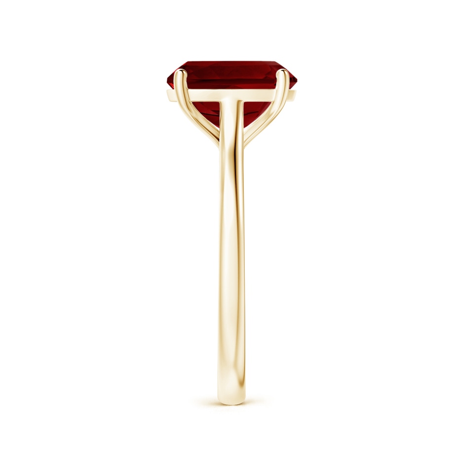 10x8mm AAAA Rectangular Cushion Garnet Cocktail Ring in Yellow Gold side-2